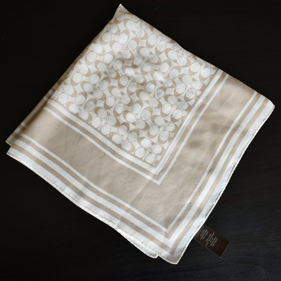 COACH Signature Silk Scarf - Picture 1 of 9
